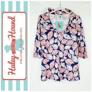 Haley and the Hound Cotton Ruffle V-neck Tunic